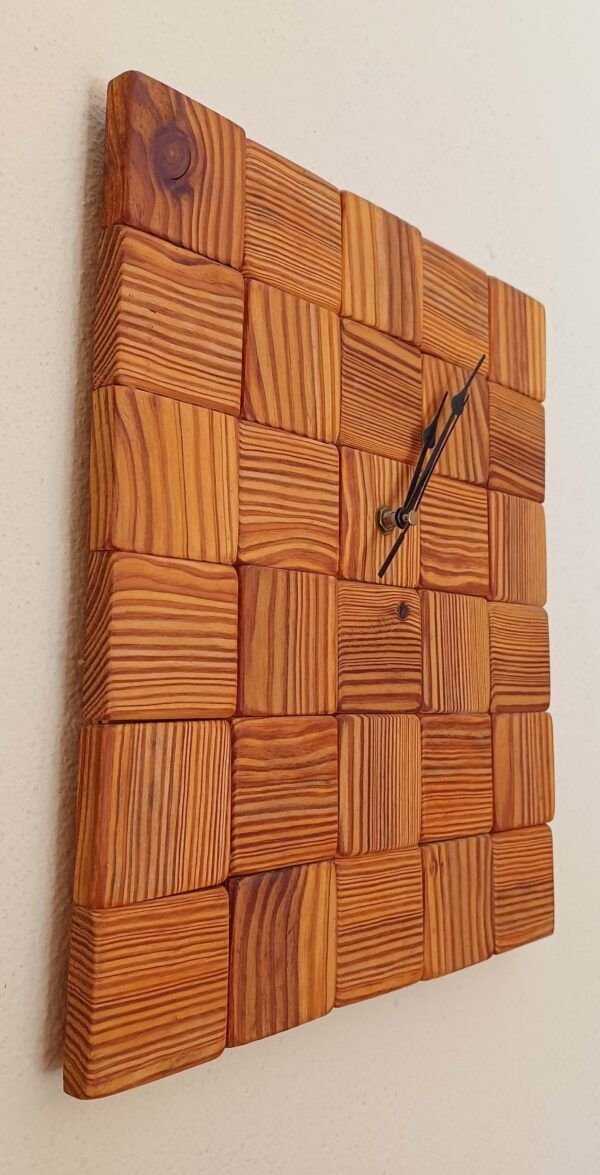 Recycled Wood Wall Clock - Image 2