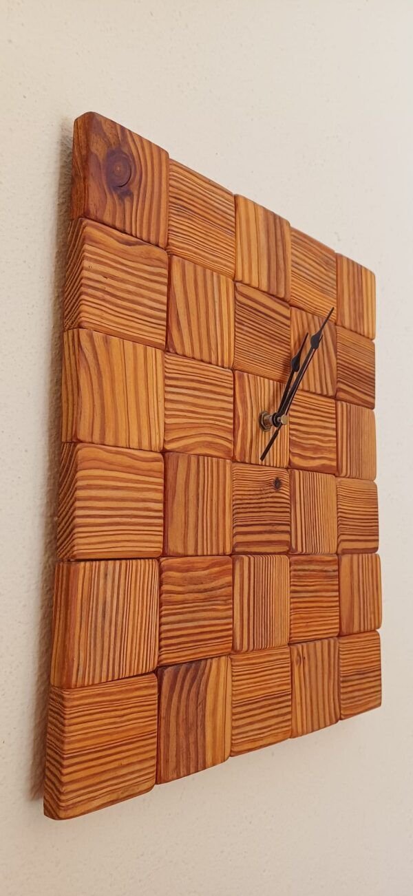 Recycled Wood Clock #5 - Image 2