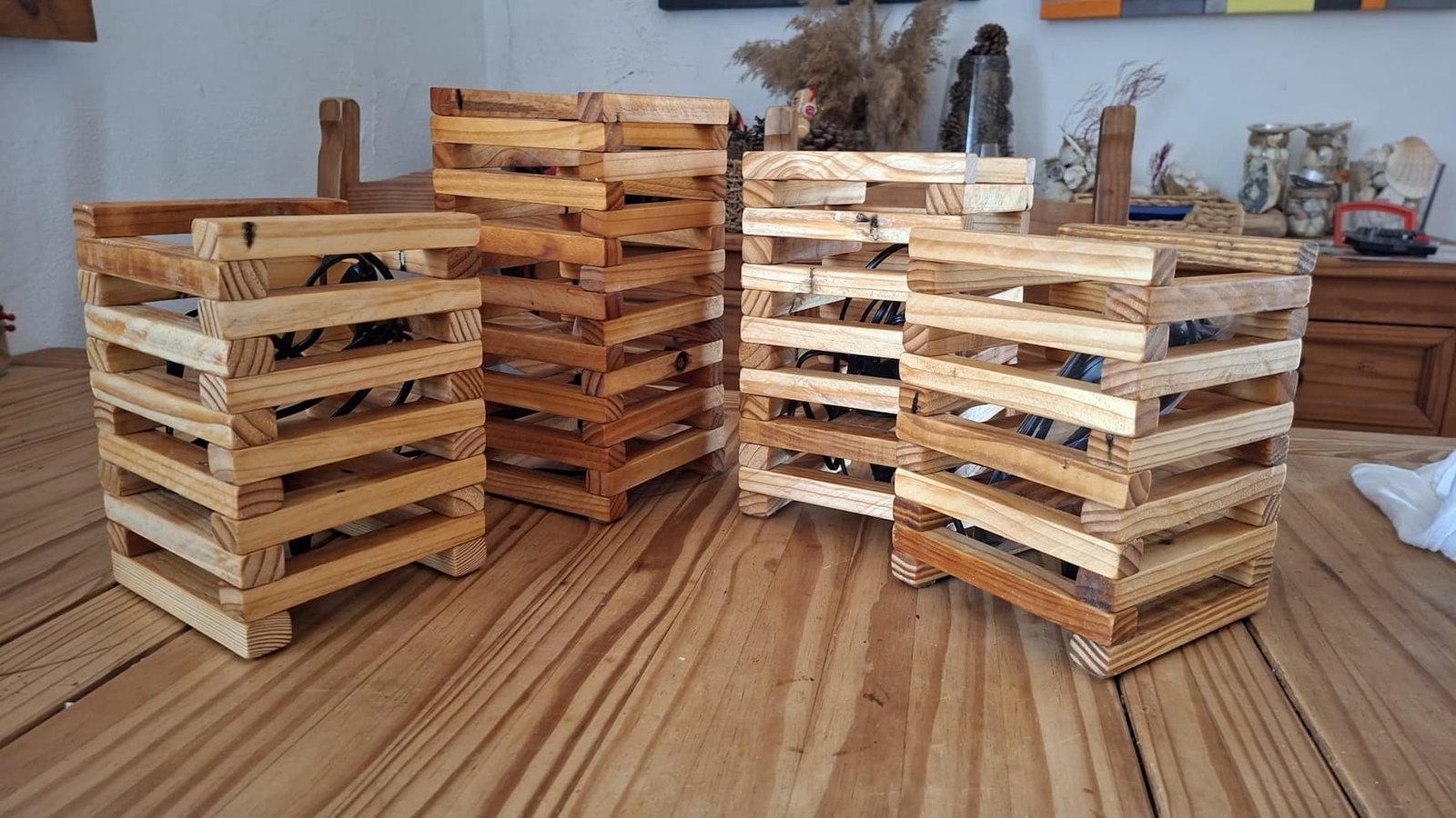 Recycled Wood Table Lamp - Image 5