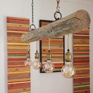 Wooden Beam Chandelier